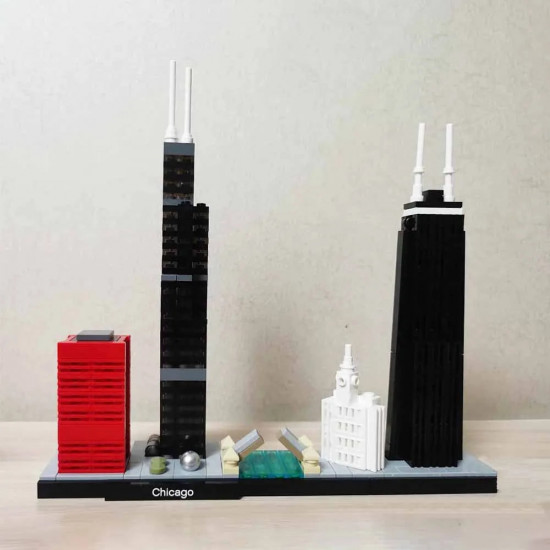 architecture moc chicago skyline bricks toy