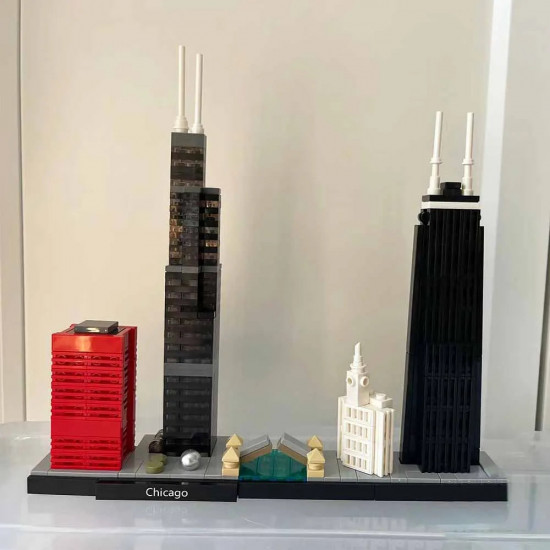 architecture moc chicago skyline bricks toy