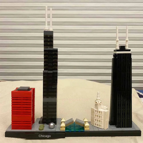 architecture moc chicago skyline bricks toy