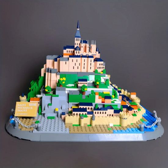 architecture moc famous saint michel mount bricks toy