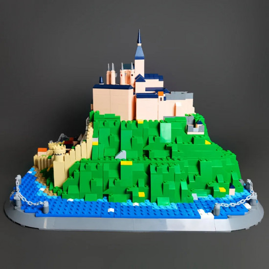 architecture moc famous saint michel mount bricks toy