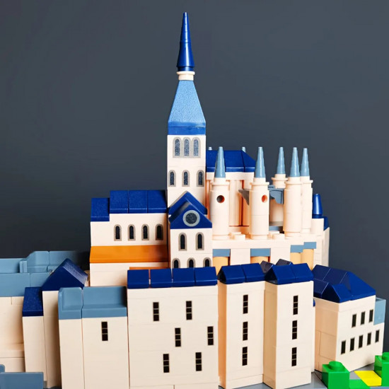 architecture moc famous saint michel mount bricks toy