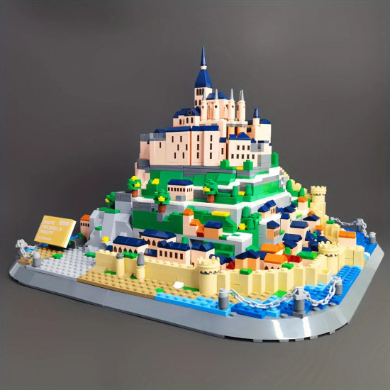 architecture moc famous saint michel mount bricks toy