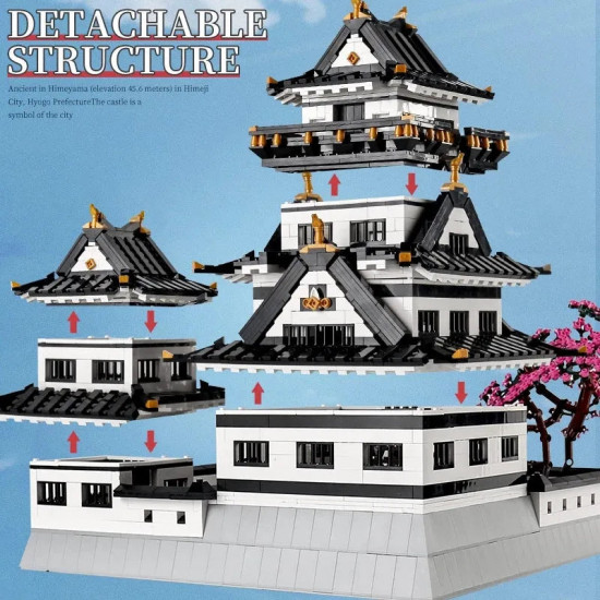 architecture moc view sakura himeji castle bricks toy