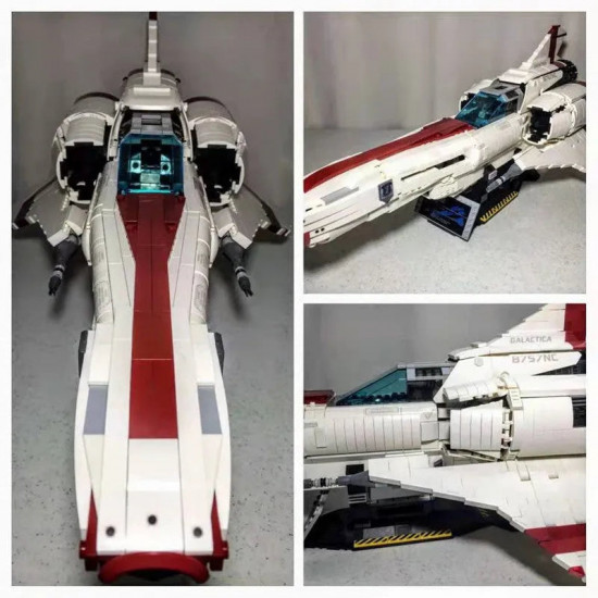 battlestar galactica colonial viper mkii bricks toy moc 9424