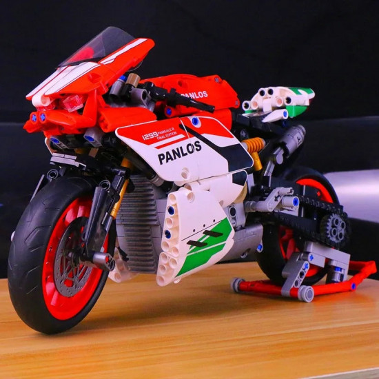 bike moc fast racing motorcycle bricks toys 672001